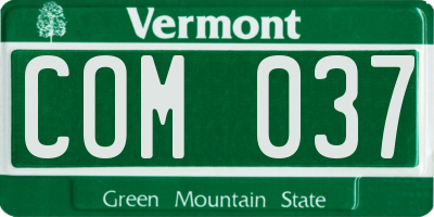 VT license plate COM037