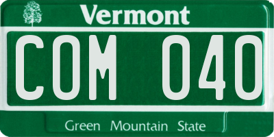 VT license plate COM040