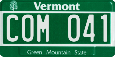 VT license plate COM041