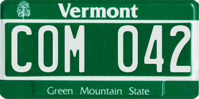 VT license plate COM042