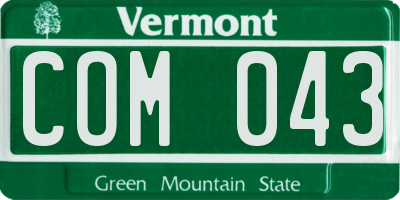 VT license plate COM043