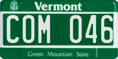 VT license plate COM046