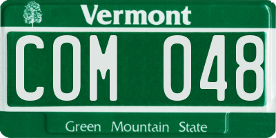 VT license plate COM048