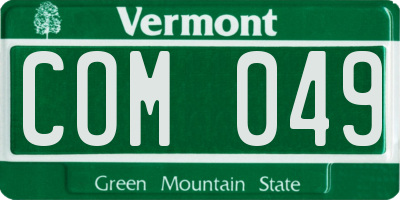 VT license plate COM049