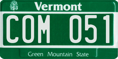 VT license plate COM051