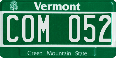 VT license plate COM052