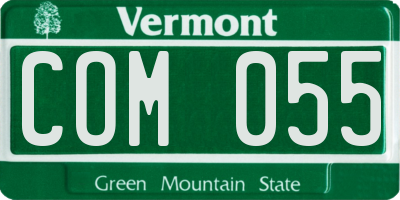 VT license plate COM055