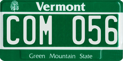 VT license plate COM056