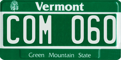 VT license plate COM060