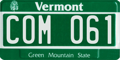 VT license plate COM061
