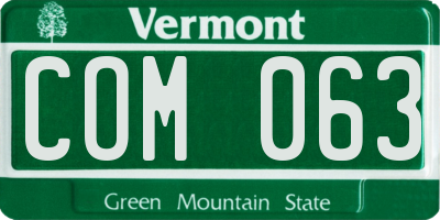 VT license plate COM063