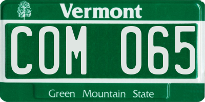 VT license plate COM065