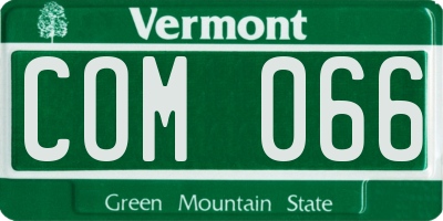VT license plate COM066