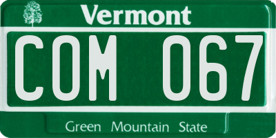 VT license plate COM067