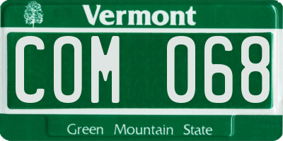 VT license plate COM068