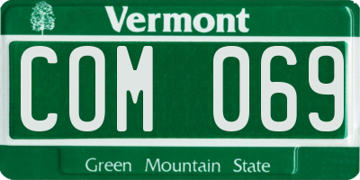 VT license plate COM069