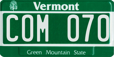 VT license plate COM070