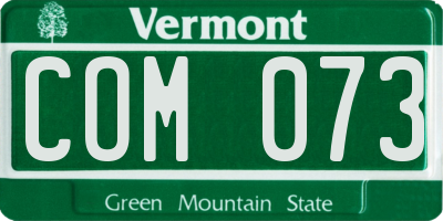 VT license plate COM073