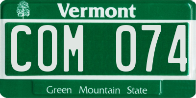 VT license plate COM074