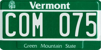 VT license plate COM075