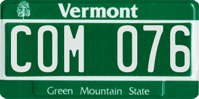 VT license plate COM076