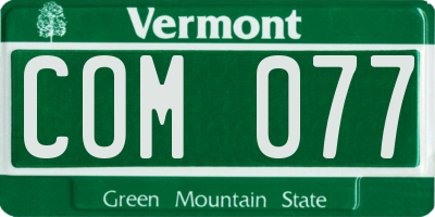 VT license plate COM077