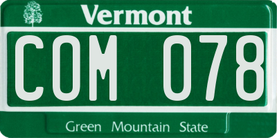 VT license plate COM078