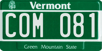 VT license plate COM081