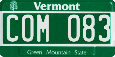 VT license plate COM083