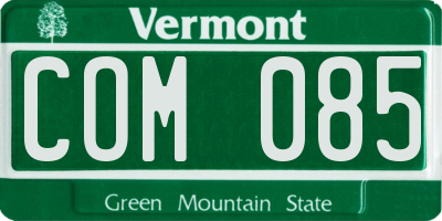 VT license plate COM085