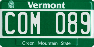 VT license plate COM089