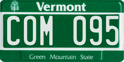 VT license plate COM095