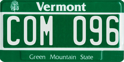VT license plate COM096