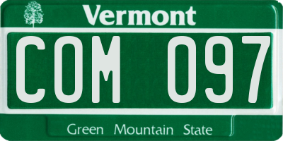 VT license plate COM097
