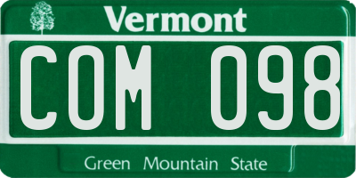 VT license plate COM098