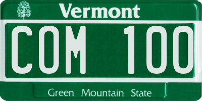 VT license plate COM100
