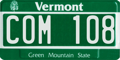 VT license plate COM108