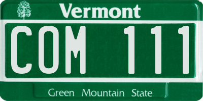 VT license plate COM111