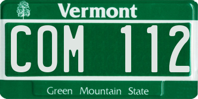 VT license plate COM112