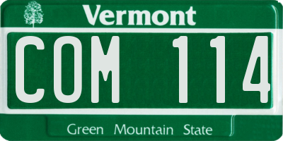 VT license plate COM114