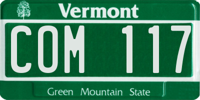 VT license plate COM117
