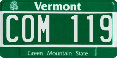 VT license plate COM119
