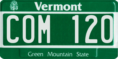 VT license plate COM120