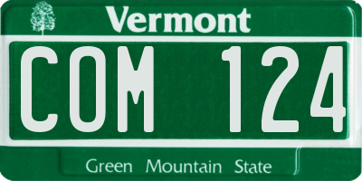VT license plate COM124