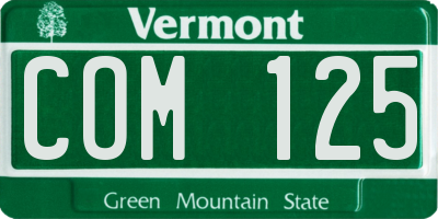 VT license plate COM125