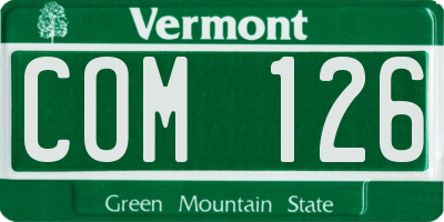 VT license plate COM126
