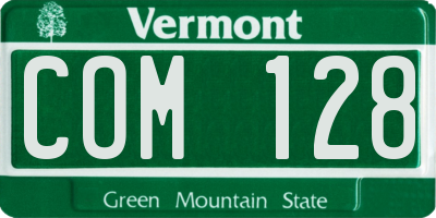 VT license plate COM128