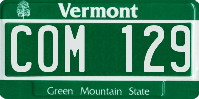 VT license plate COM129