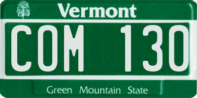 VT license plate COM130