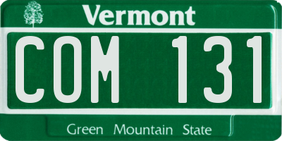 VT license plate COM131